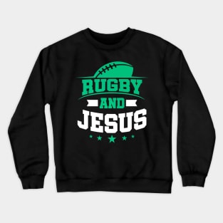 Rugby Player Ball Fan Jersey Jesus Christ Crewneck Sweatshirt